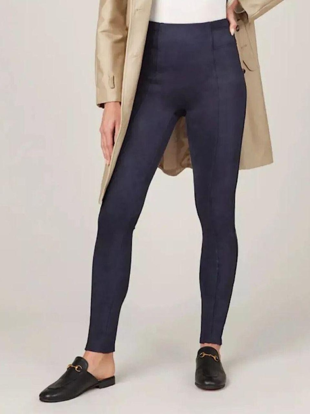 SPANX High-Waist Classic Navy Suede Woman’s  Legging Size Small